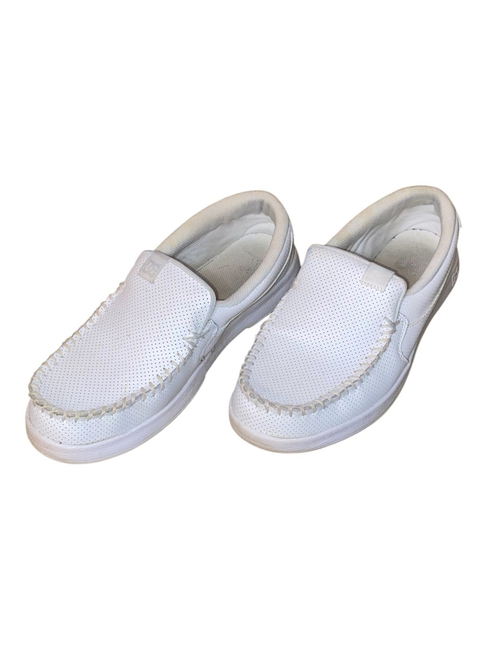 DC VILLIAN 2 Perforated Leather After Skate Slip On Casual Shoes White Size 10